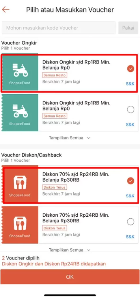 kode voucher shopee food