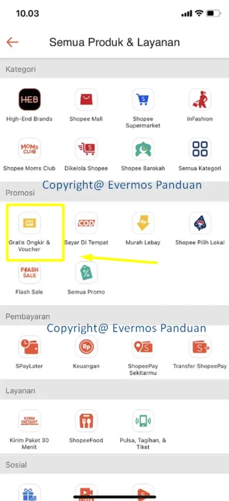 Cara Melihat Kode Voucher Shopee Gratis Ongkir 
