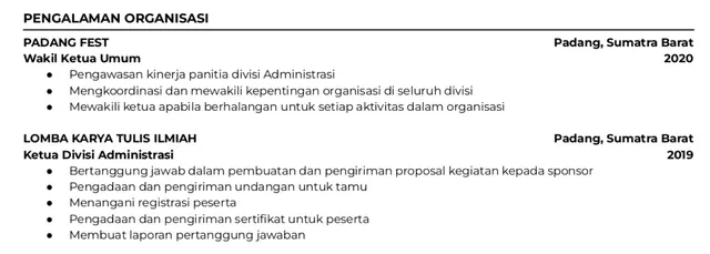 8 Contoh Surat Pengalaman Organisasi di CV dan Cara Buatnya! contoh surat pengalaman organisasi
