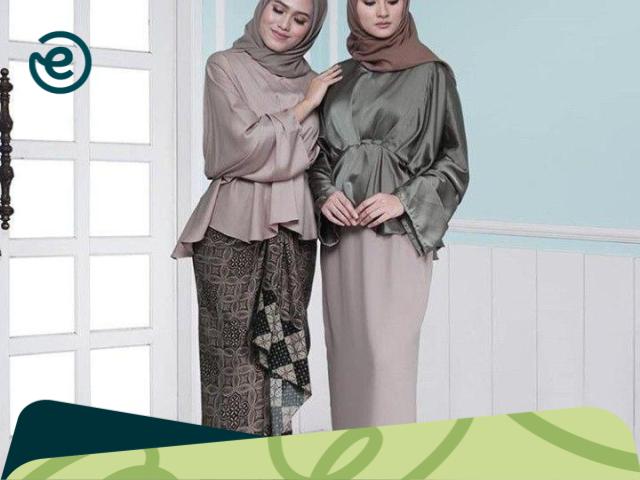 Model Baju Gamis Batik Kombinasi Kain Polos Remaja