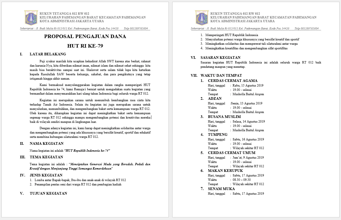 contoh proposal lomba 17 agustus