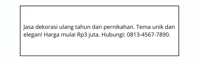 Contoh Iklan Baris