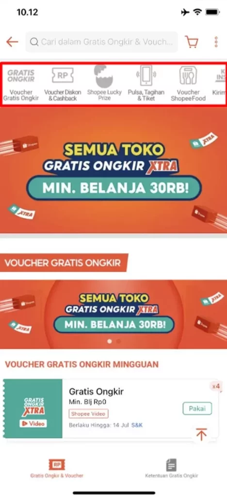 cara melihat kode voucher shopee saya