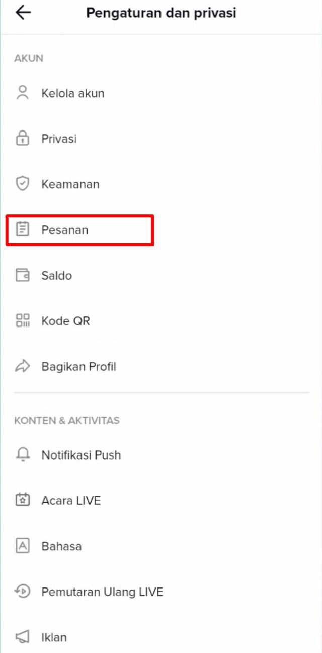 cek resi di tiktok shop