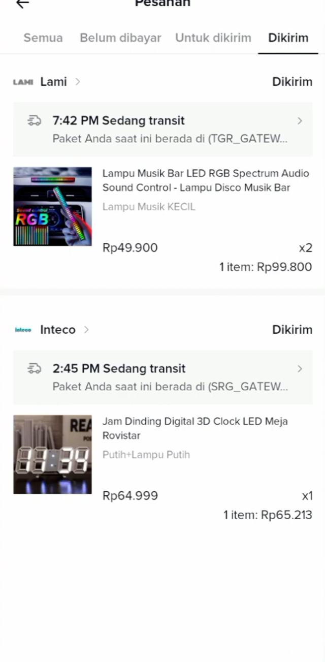 cek resi di tiktok shop