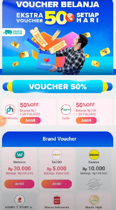 cara melihat kode voucher lazada