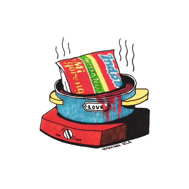 konsep lambang warung indomie